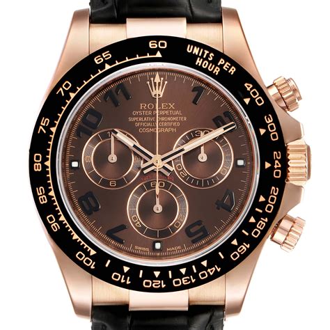 rolex chronograph rose gold ln leather|rolex daytona 116515.